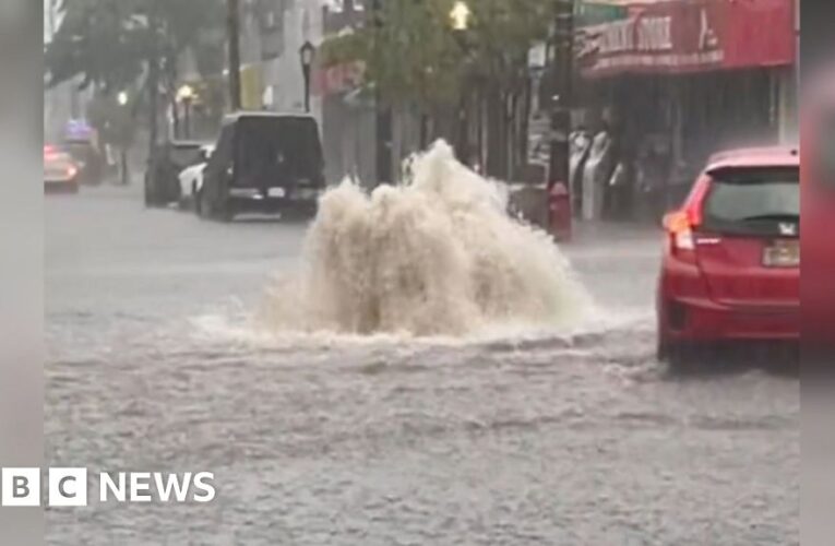 Flooded streets and subway systems as storms slam US East Coast