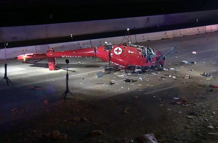 Dramatic video shows medical helicopter falling onto Sacramento freeway